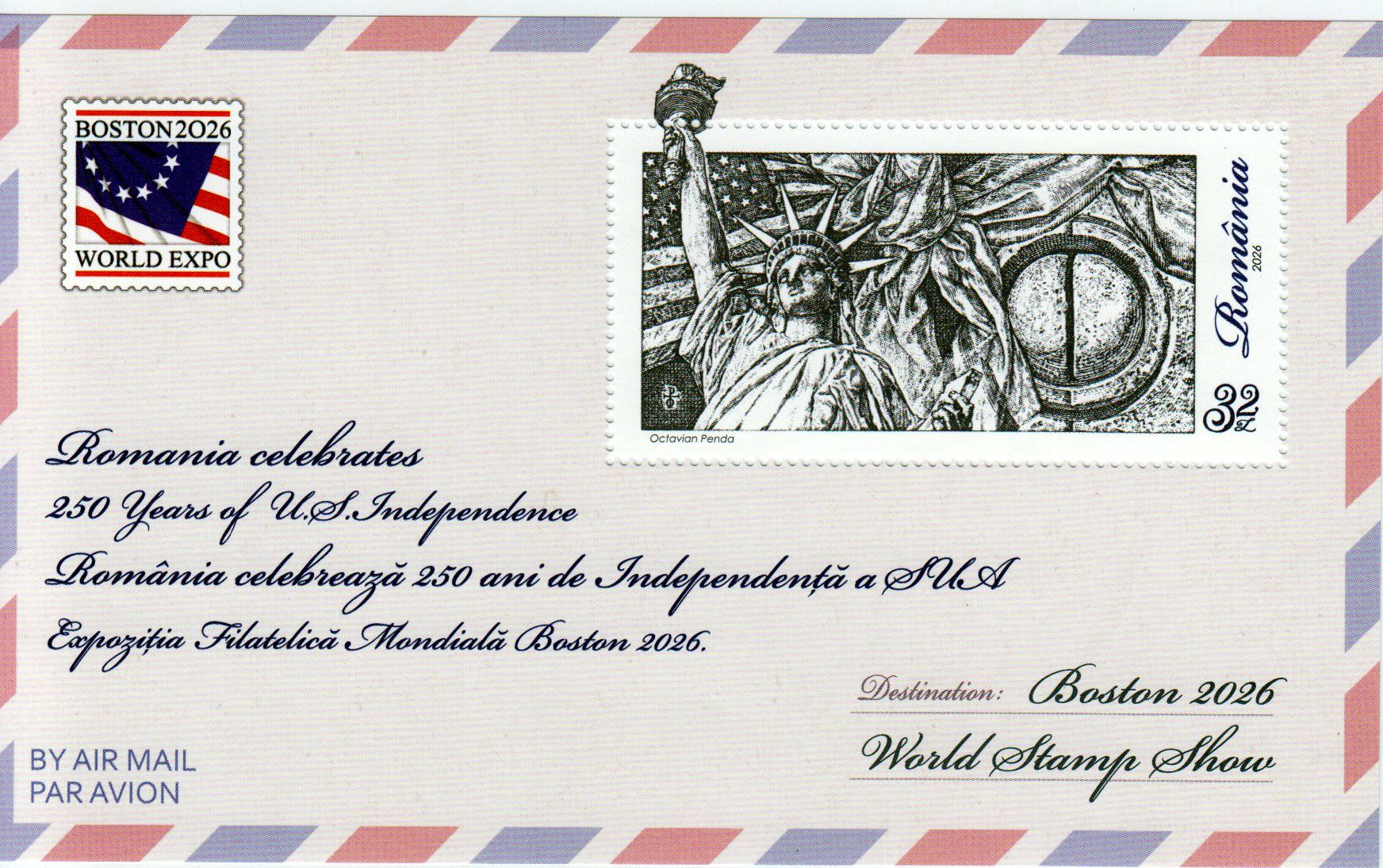 Block: Briefmarken Weltaustellung Boston 2026