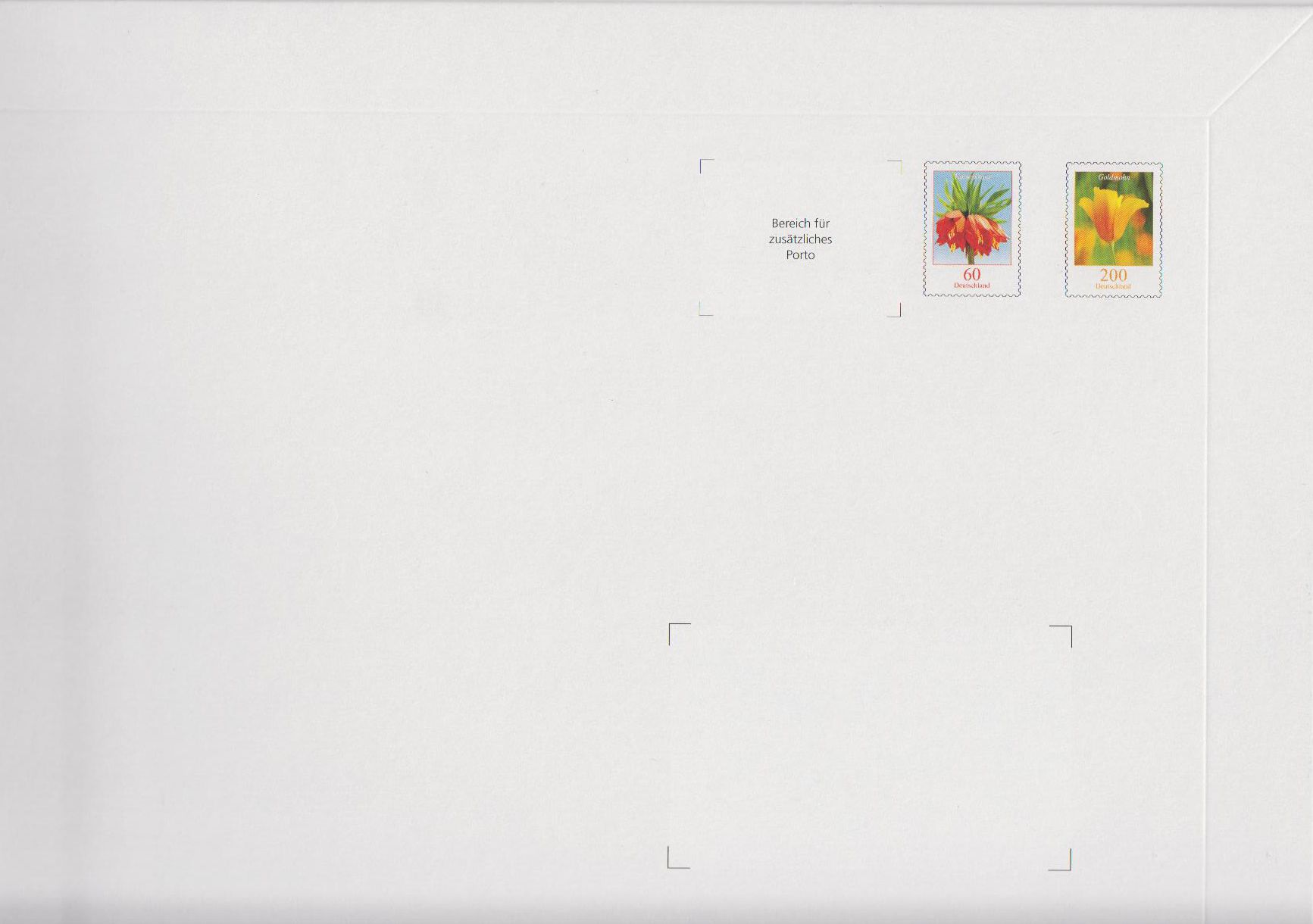 Warenpack L 60 + 200 ct, Kartonage mit eingedruckten Blumenmarken (349x249mm)
