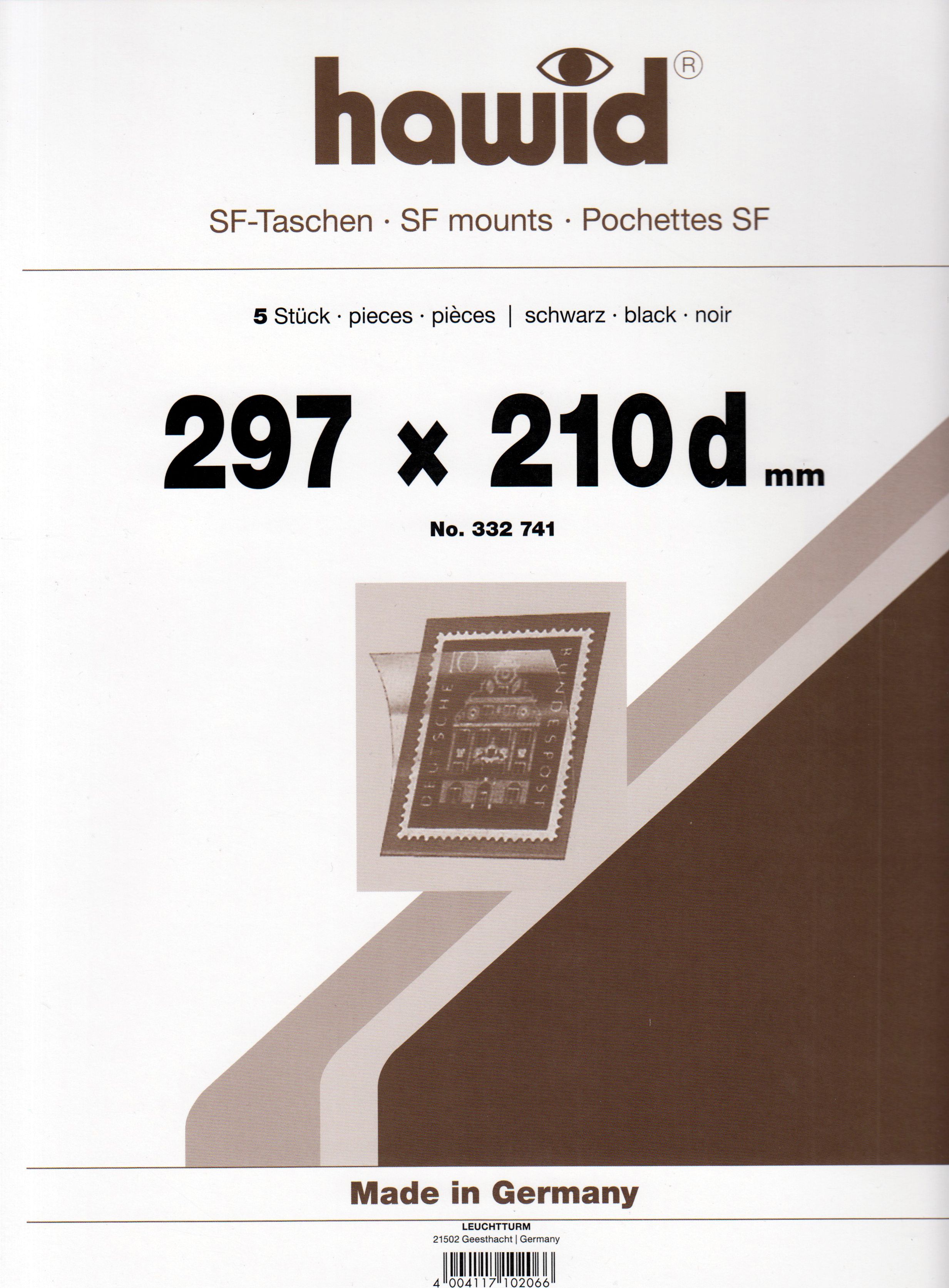 Hawid SF-Taschen, Pack zu 5 Stück, 297x210d mm, schwarz, 332741