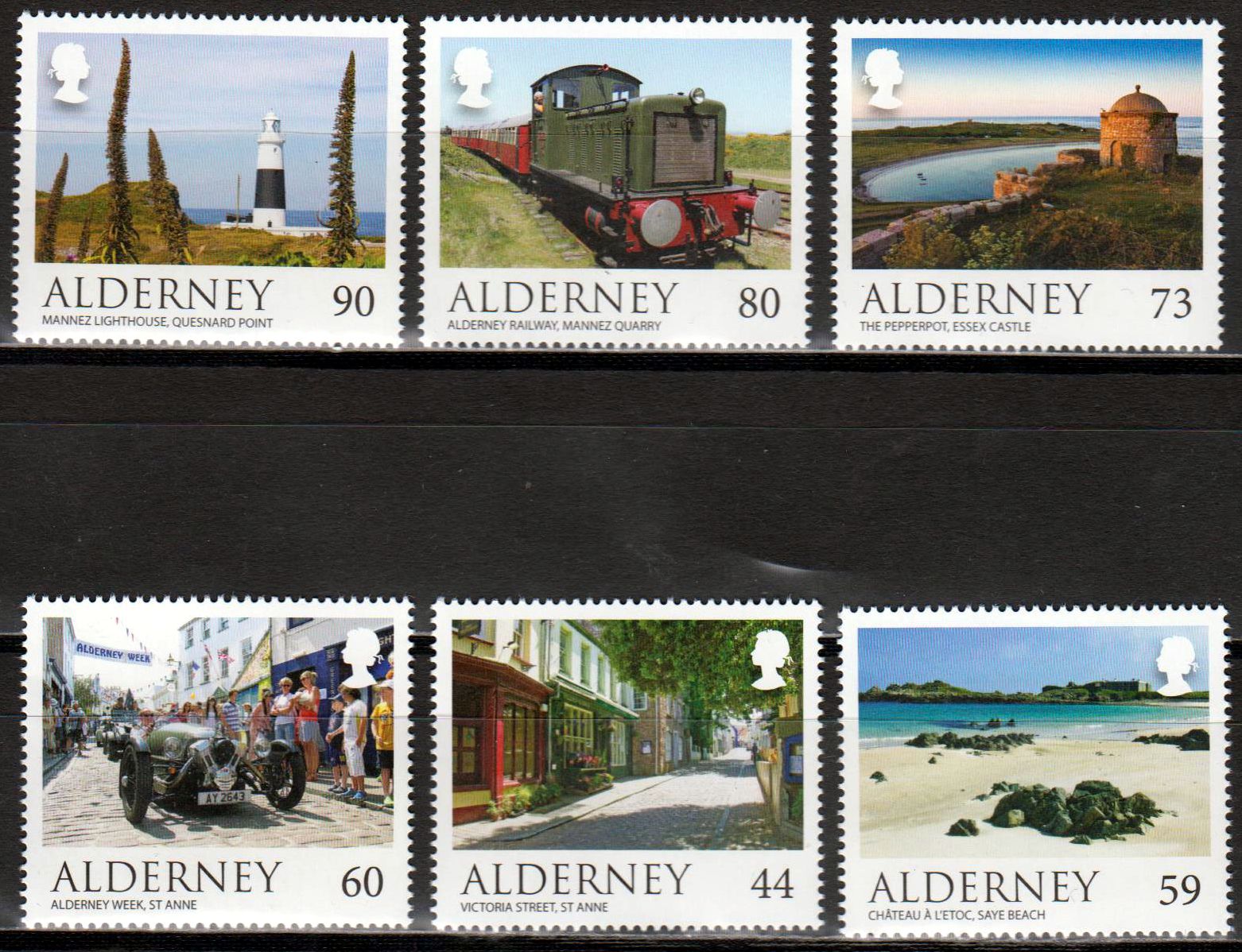 Bilder von Alderney,  Leuchtturm, Eisenbahn