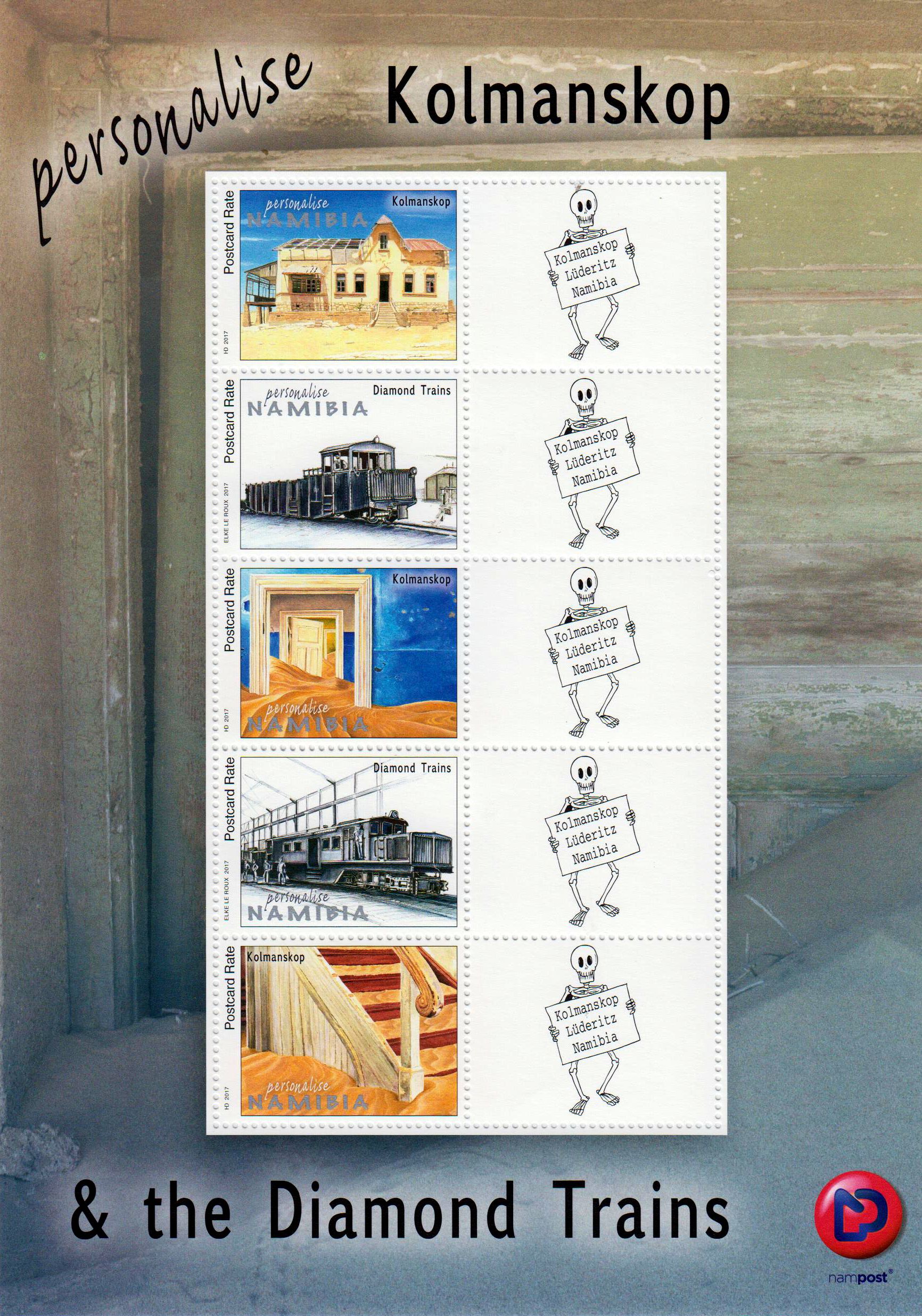Block: Kolmanskop 2017, Eisenbahn,  Relikte der Diamantensuche