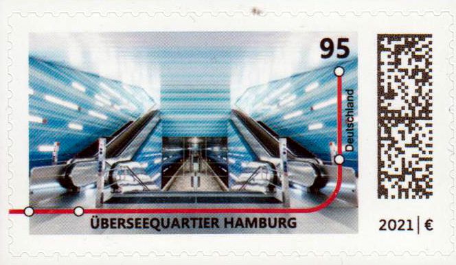 Überseequartier Hamburg 2021, sk auf weißer Trägerfolie