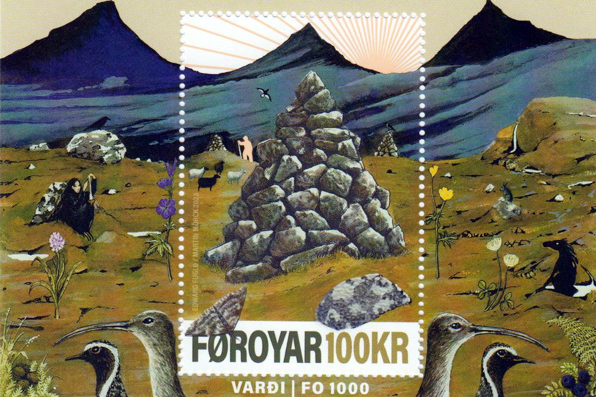 Block: Briefmarke Nr. 1000, Steinpyramide
