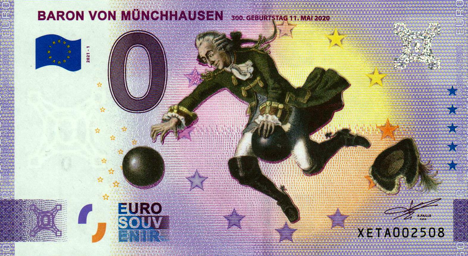 Baron von Münchhausen 2021-1, als Farbdruck (Anniversary)