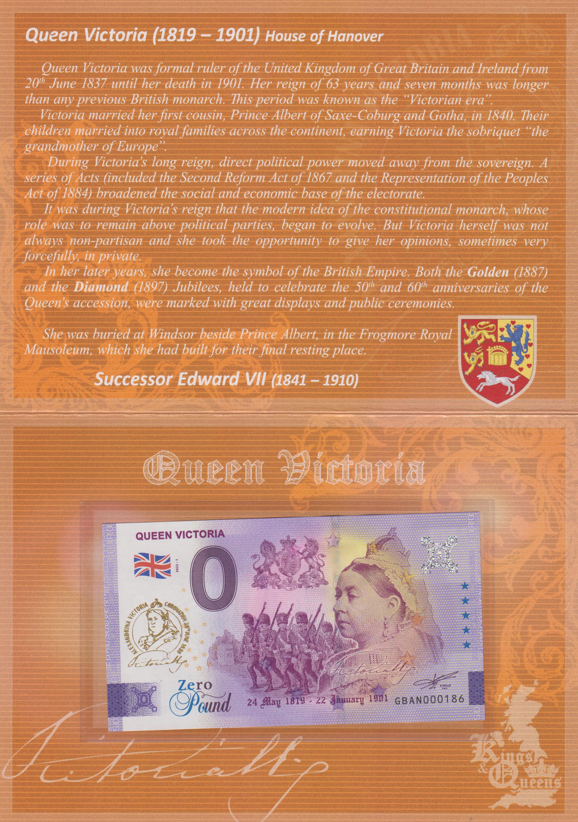 Folder: Queen Victoria 2022-1 mit Gold-Aufdruck