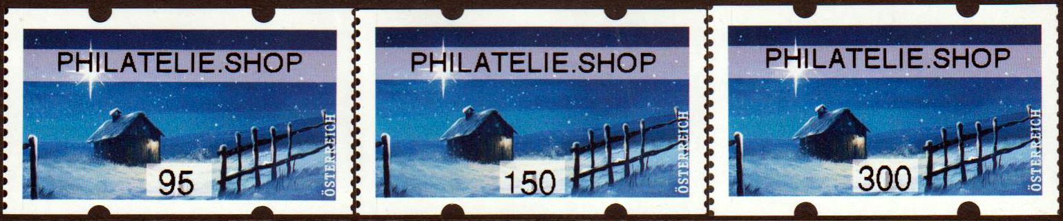 Weihnachten 2023, Krippe mit Stern, mit Aufdruck "Philatelie.Shop"