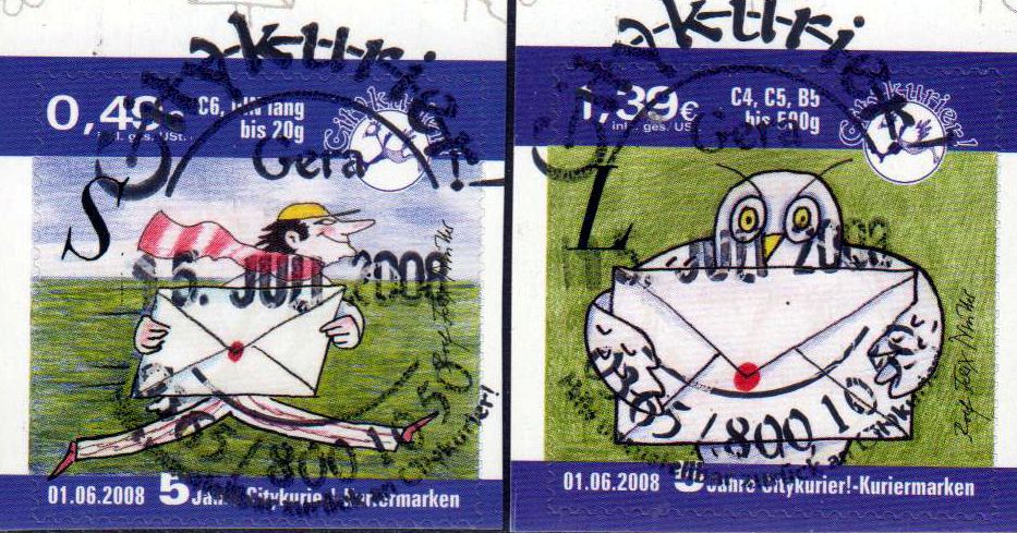 5 Jahre Citykurier-Marken 2008, gestempelt