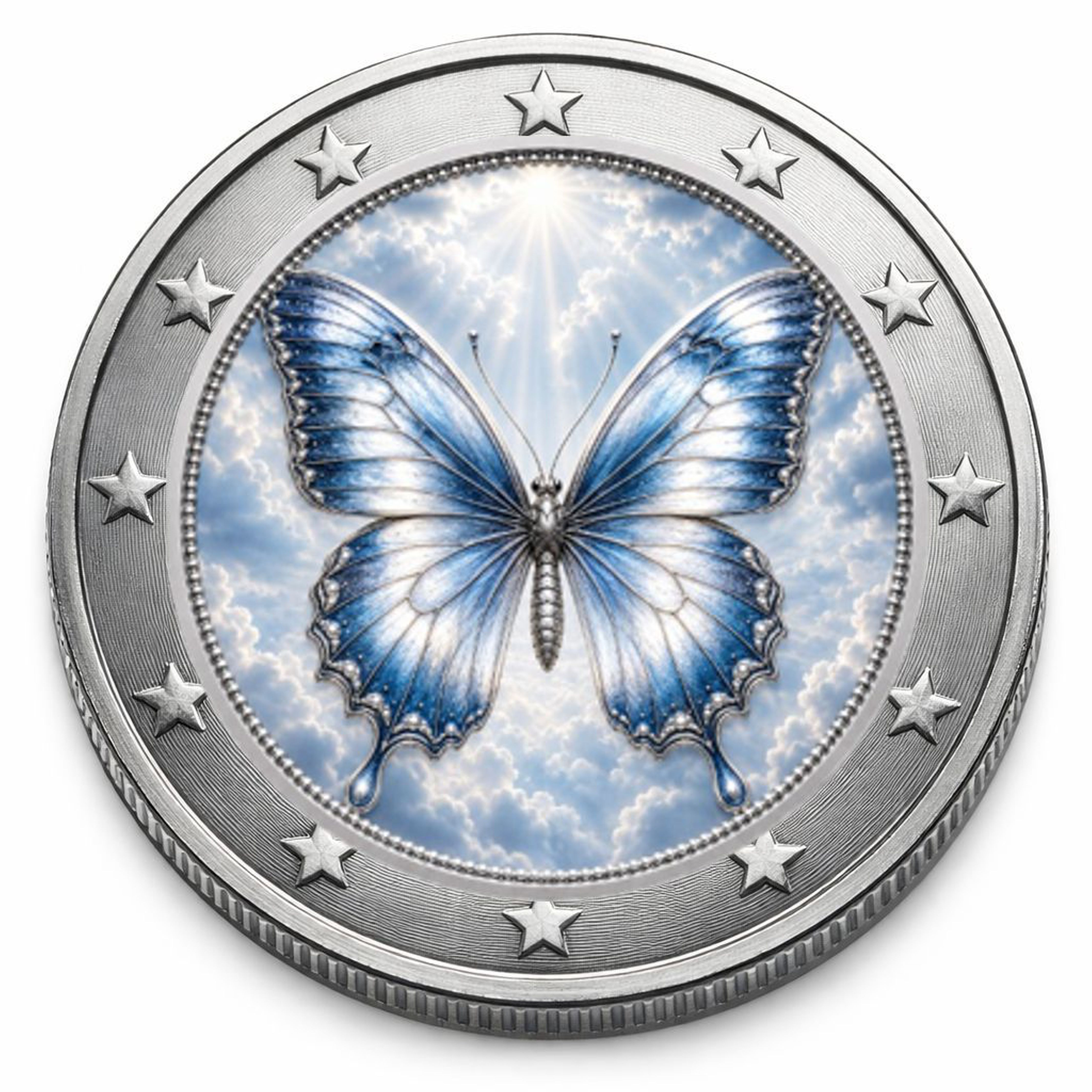 2 Euro Münze coloriert "Schmetterling" 2026