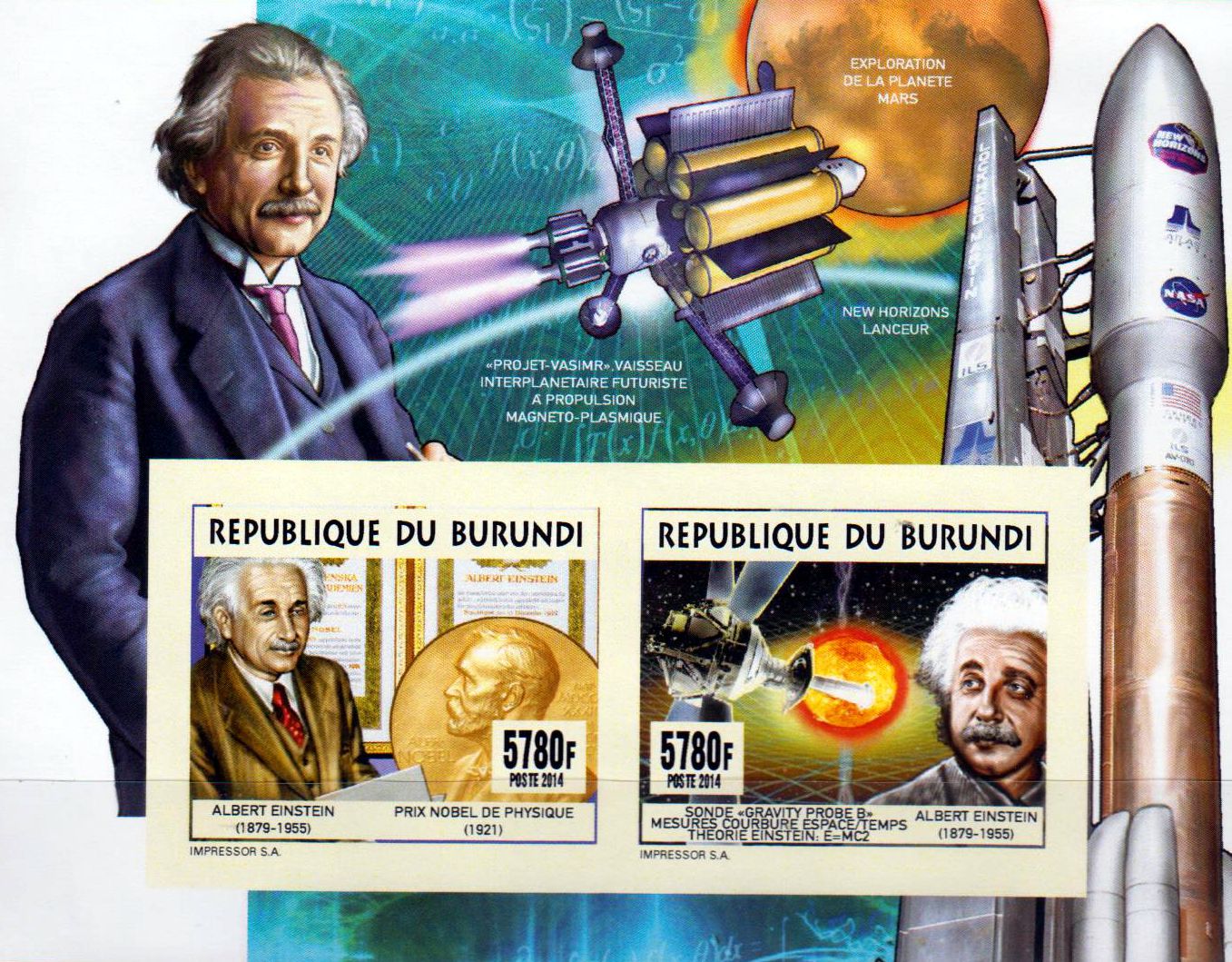 Block: Albert Einstein 2014, Nobelpreis, geschnitten