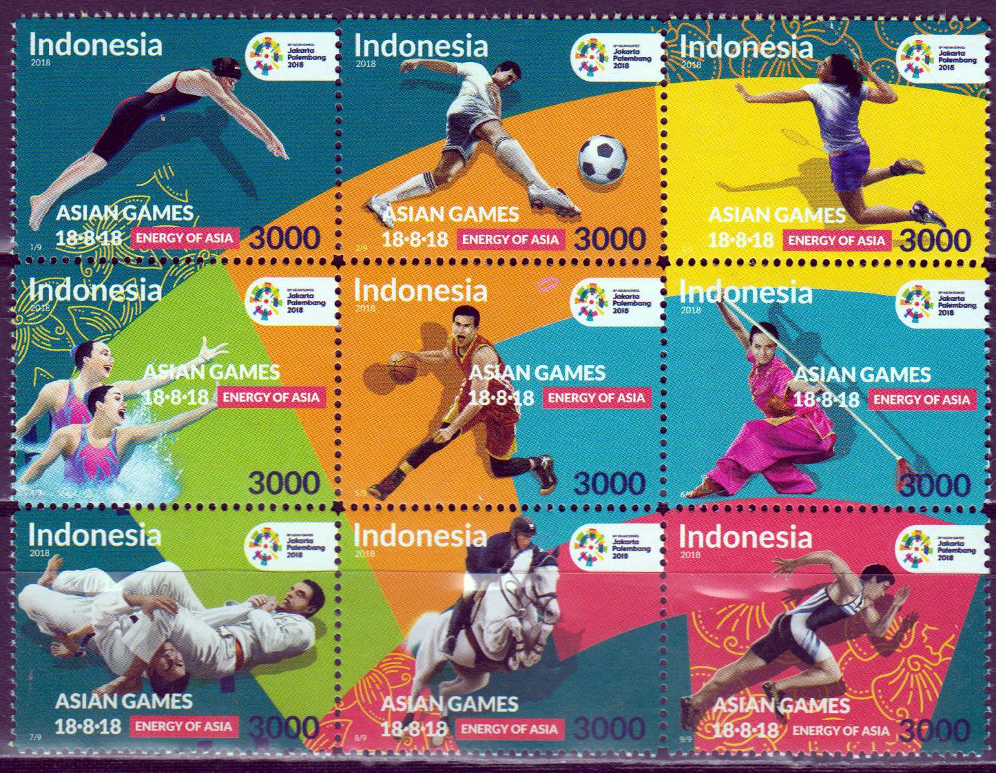 18. Asienspiele Jakarta 2018, Sportarten