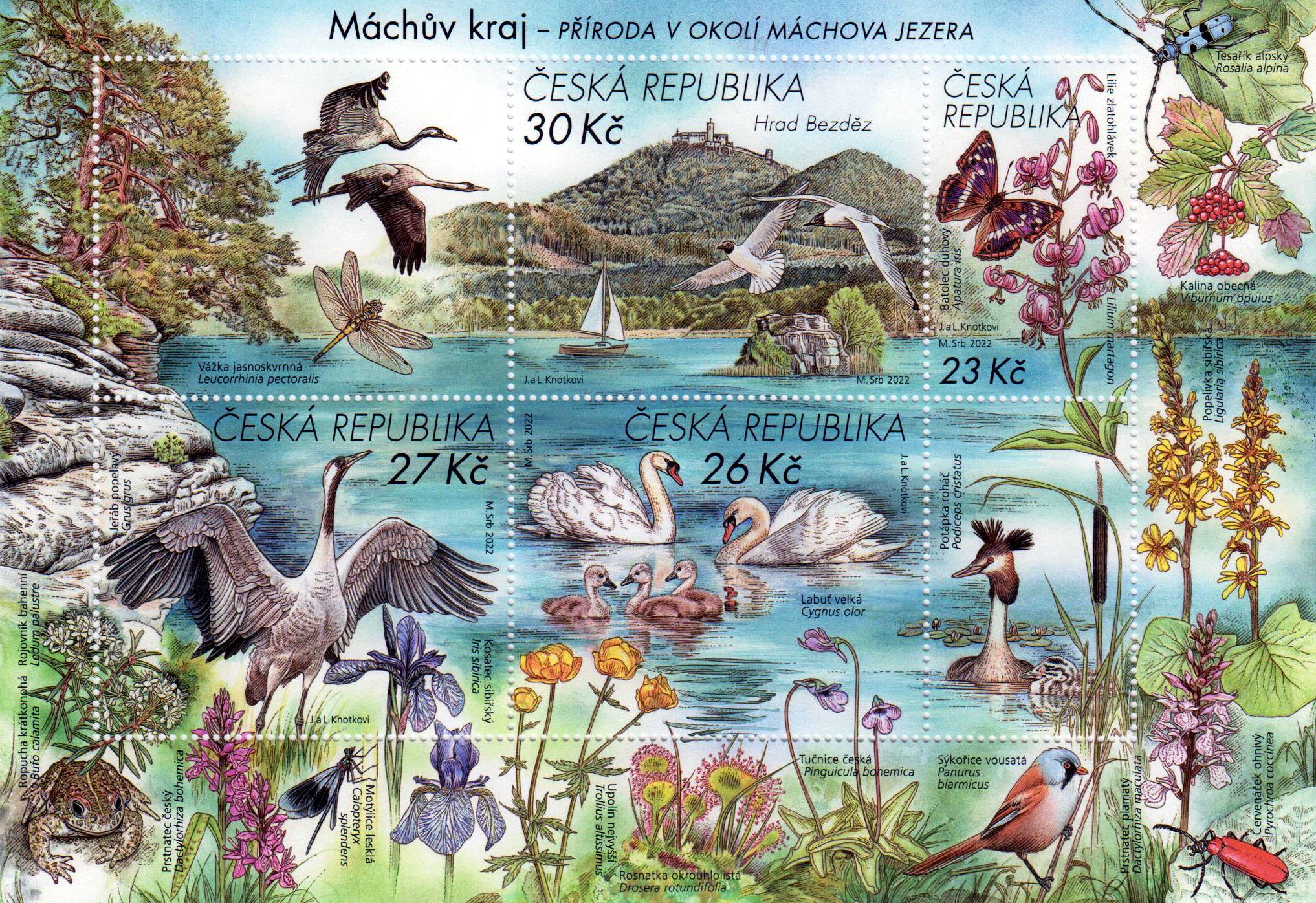 Block: Naturschönheiten 2022, Vögel, Schmetterling