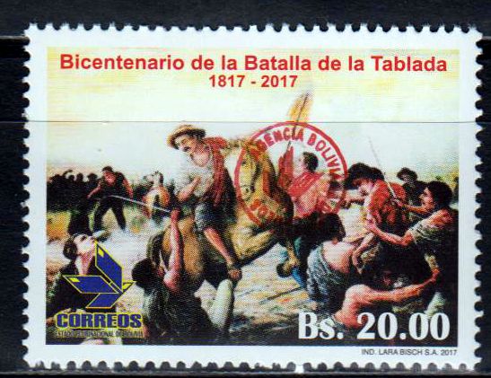 200 Jahre Schlacht von Tablada, Pferd,  Überdruck neue Post 2018