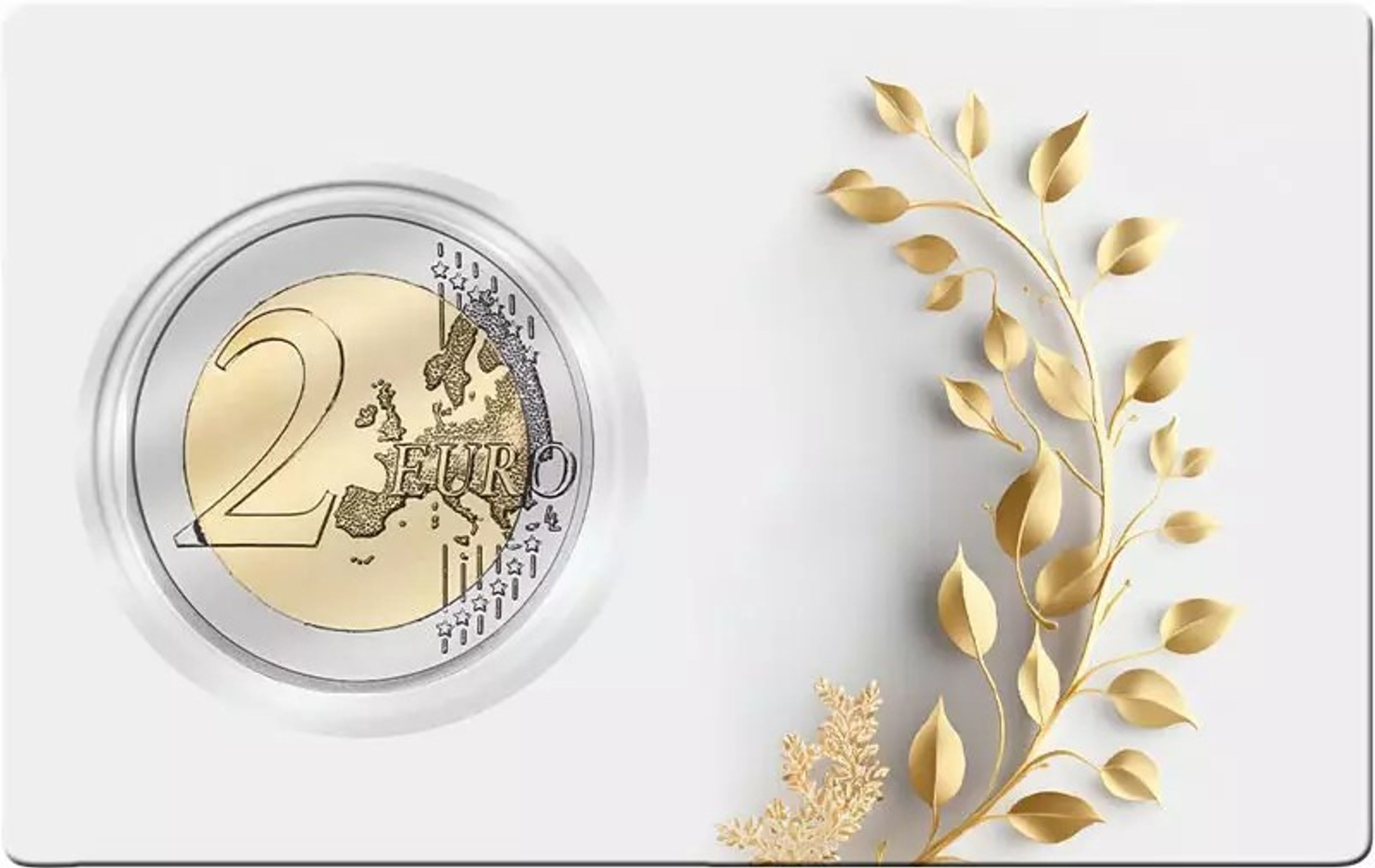 2 Euro Münze coloriert "Zur Hochzeit" in Coincard!