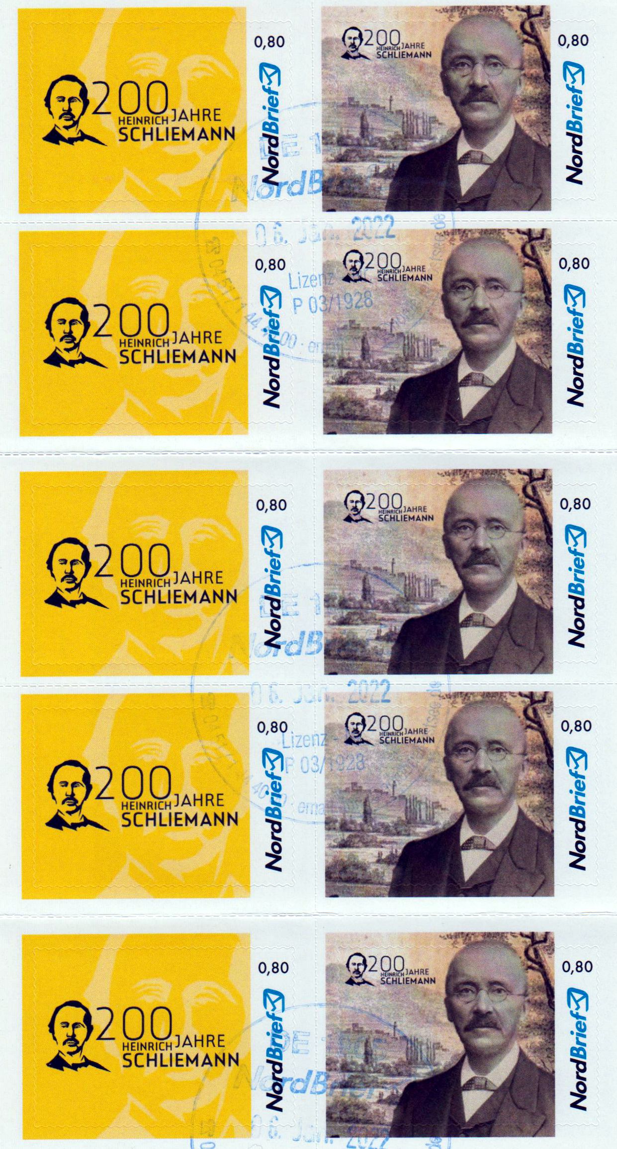 Heinrich Schliemann 2022, gestempelt
