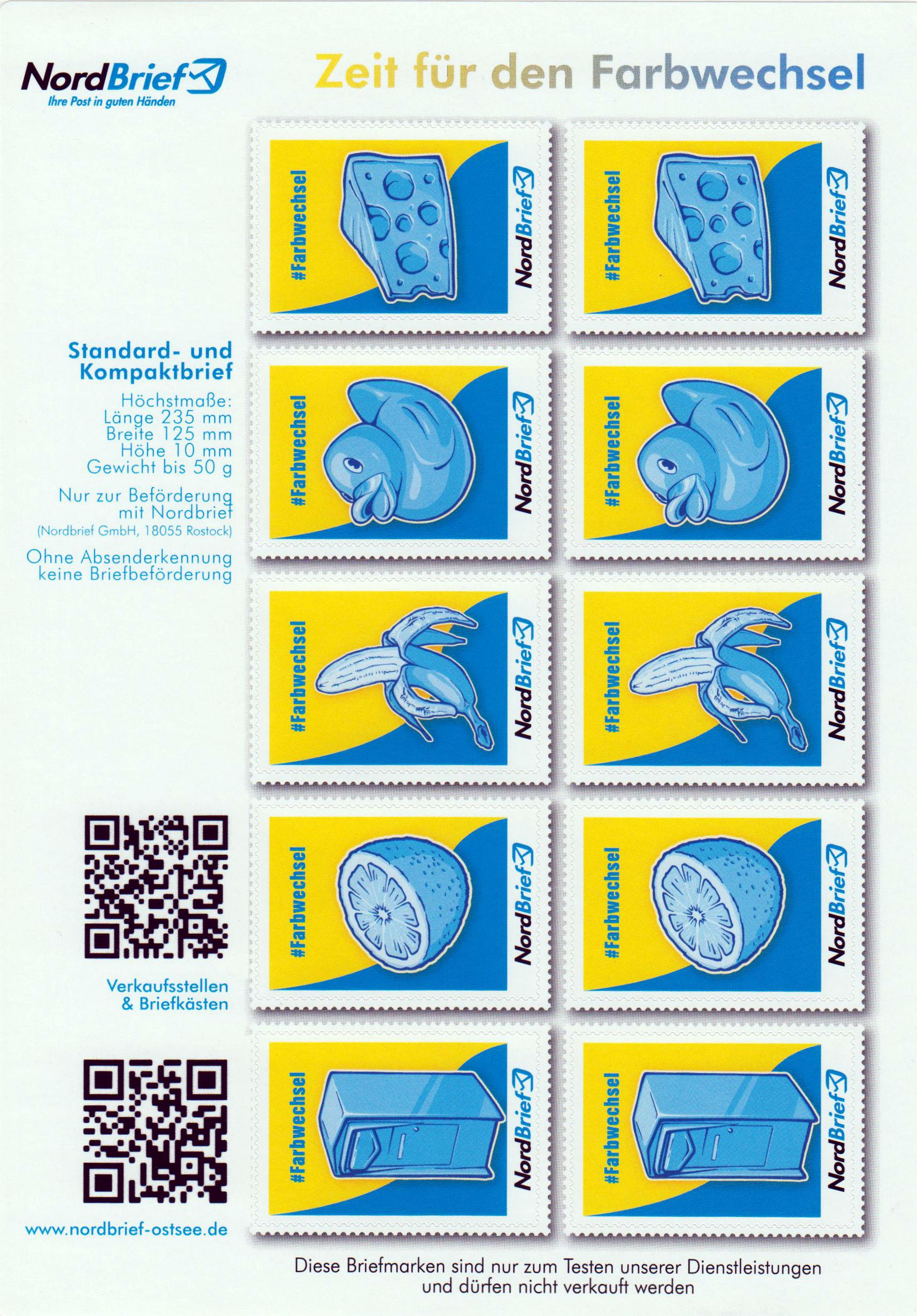 Testbriefmarken 2022 - Zeit für den Farb- wechsel, sehr selten!!