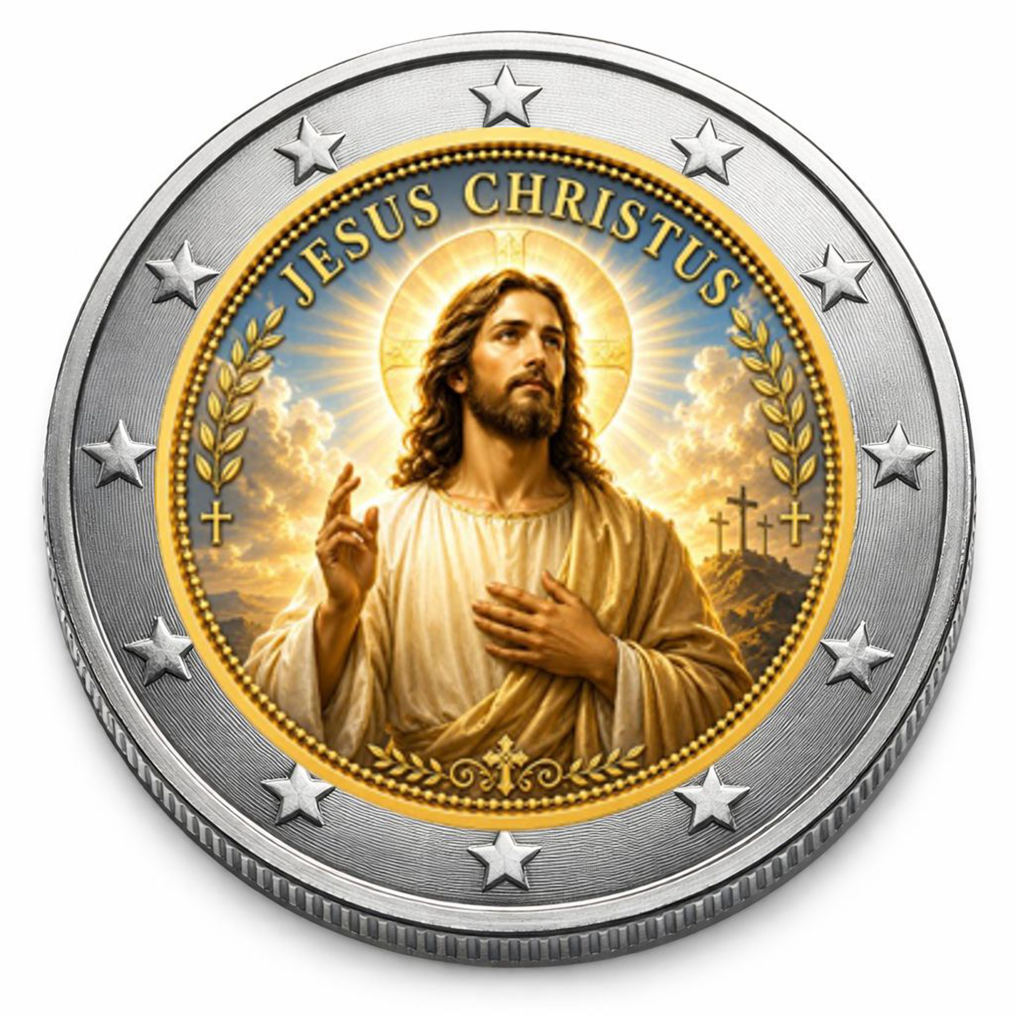 2 Euro Münze coloriert "Jesus Christus" 2026