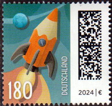 Dauer: Raketenpost 2024, mit rückseitiger Zählnummer