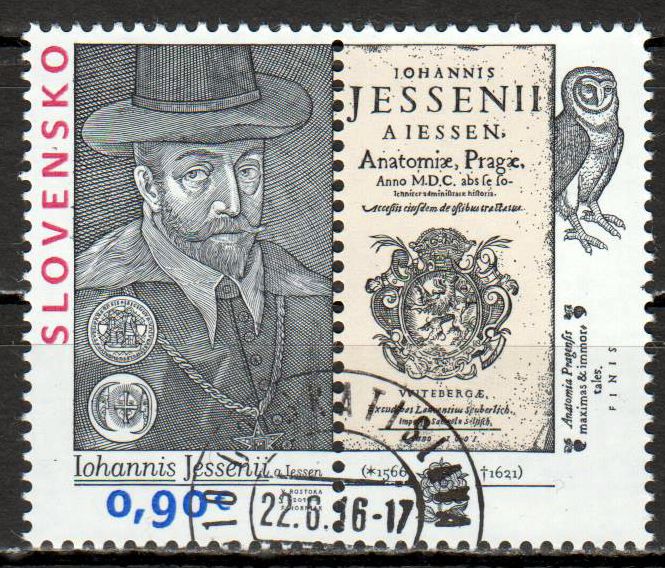 Jan Jessenius, Mediziner, gestempelt