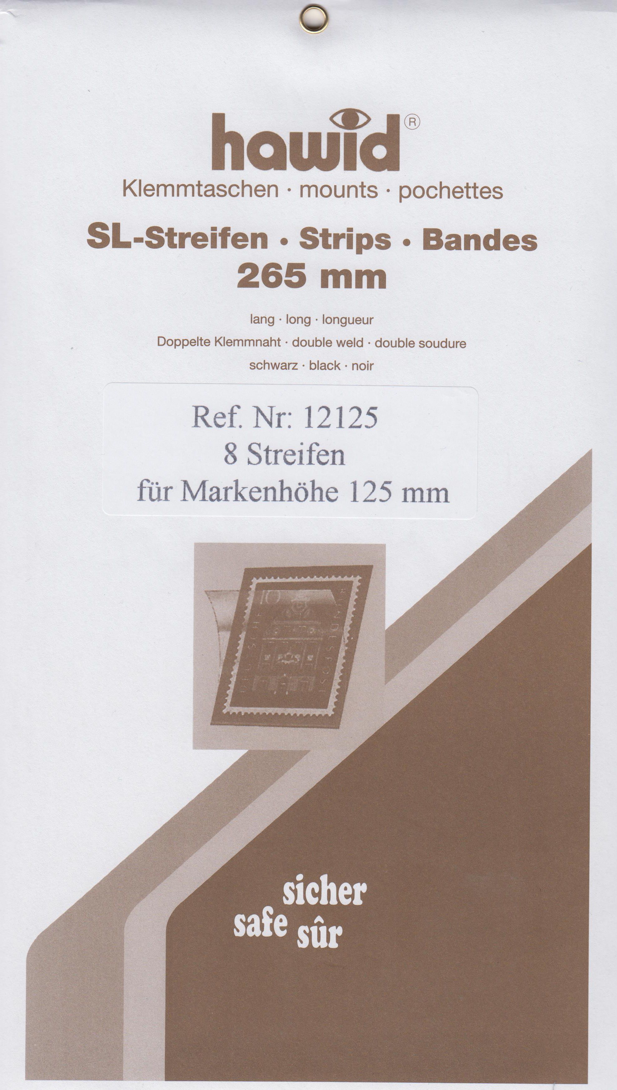 Hawid SL-Streifen Nr. 12125, 8 Streifen für Markenhöhe 125 mm, schwarz