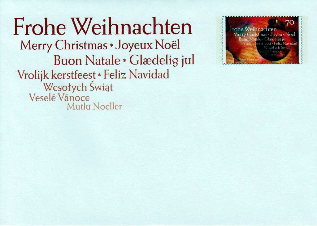 Frohe Weihnachten 2016, Weihnachtskugel, erhältlich nur im Karton zu 50 Umschlägen!