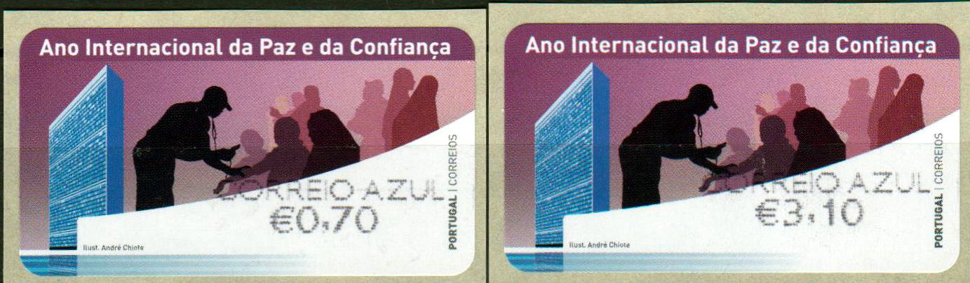 Jahr des Friedens 2021, violett, Correio Azul" (PT21103)