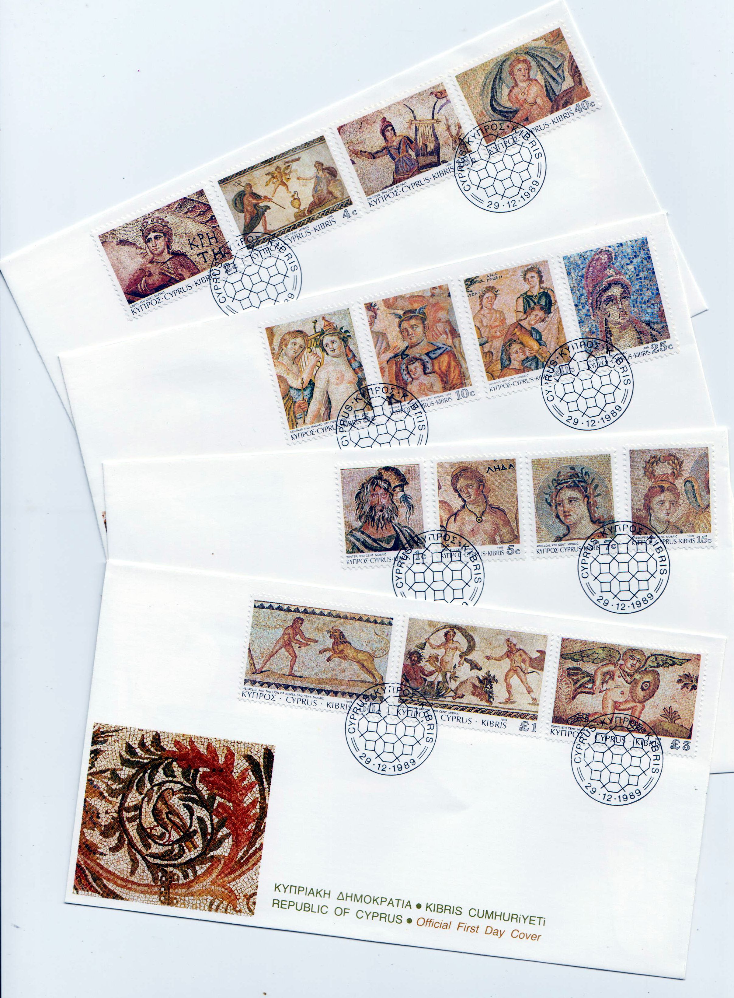 Freimarken: Mosaiken von Paphos 1989