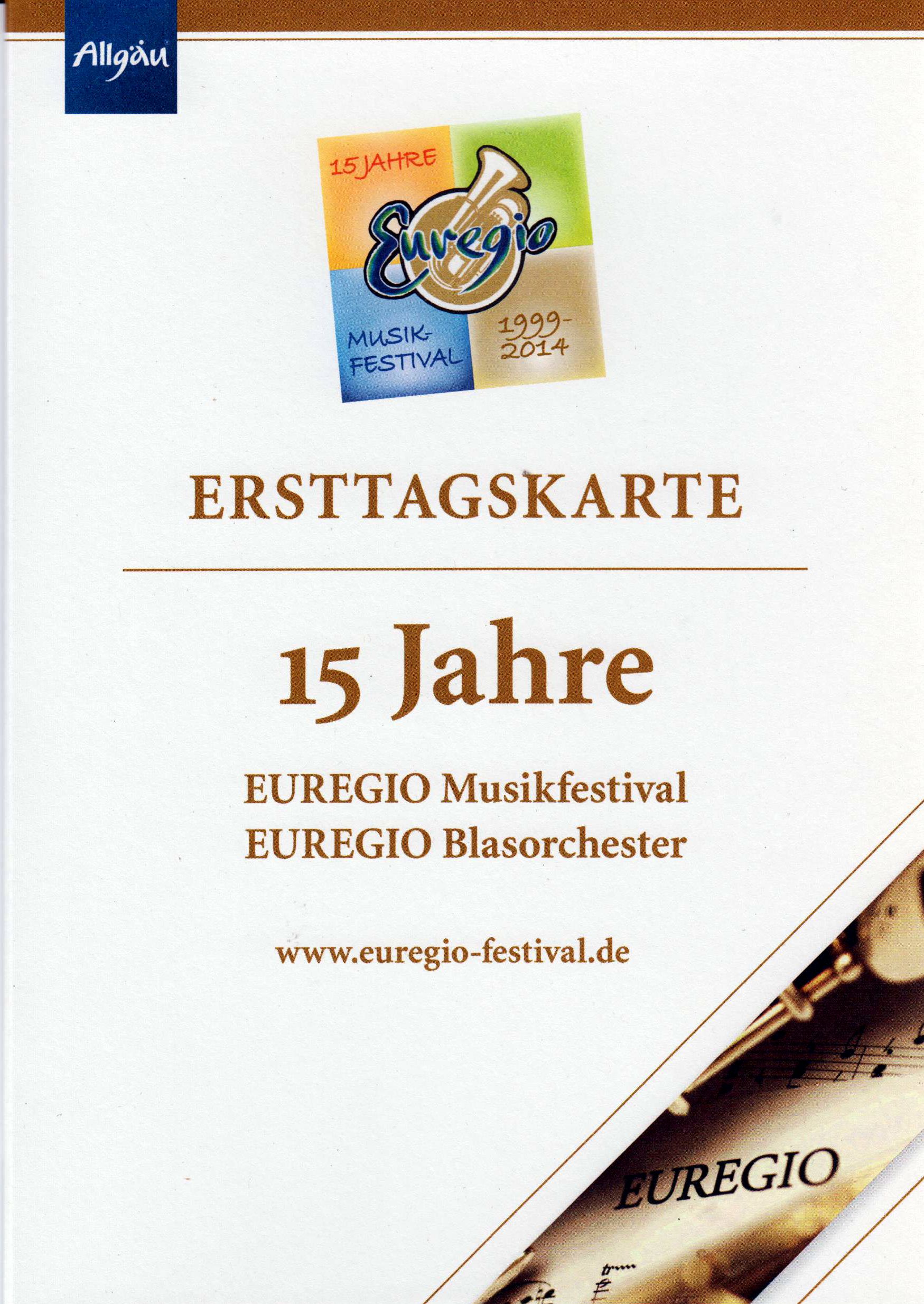 offizielle Klappkarte EUREGIO Musik- festival 2014