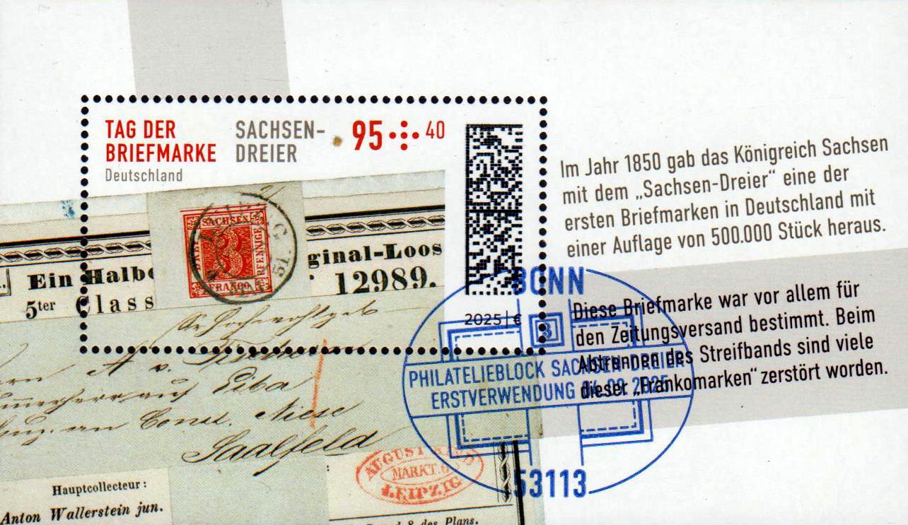 Block: Tag der Briefmarke 2025, mit ESSt Bonn