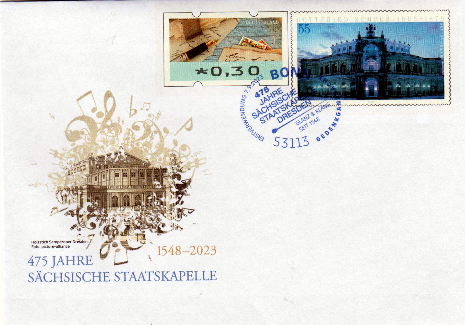 Sächsische Staatskapelle 2023, mit Erstverwendungsstempel
