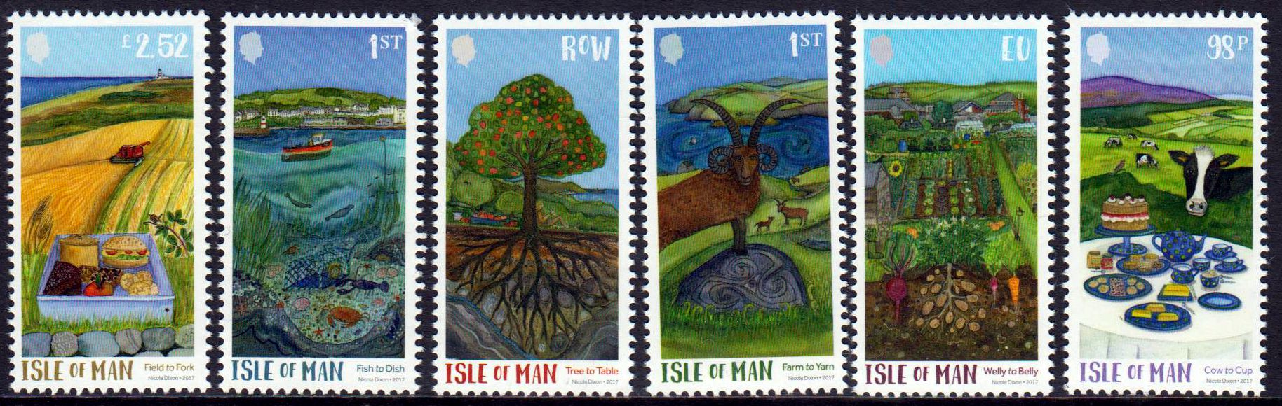 Isle of Man in Grün, Gemälde