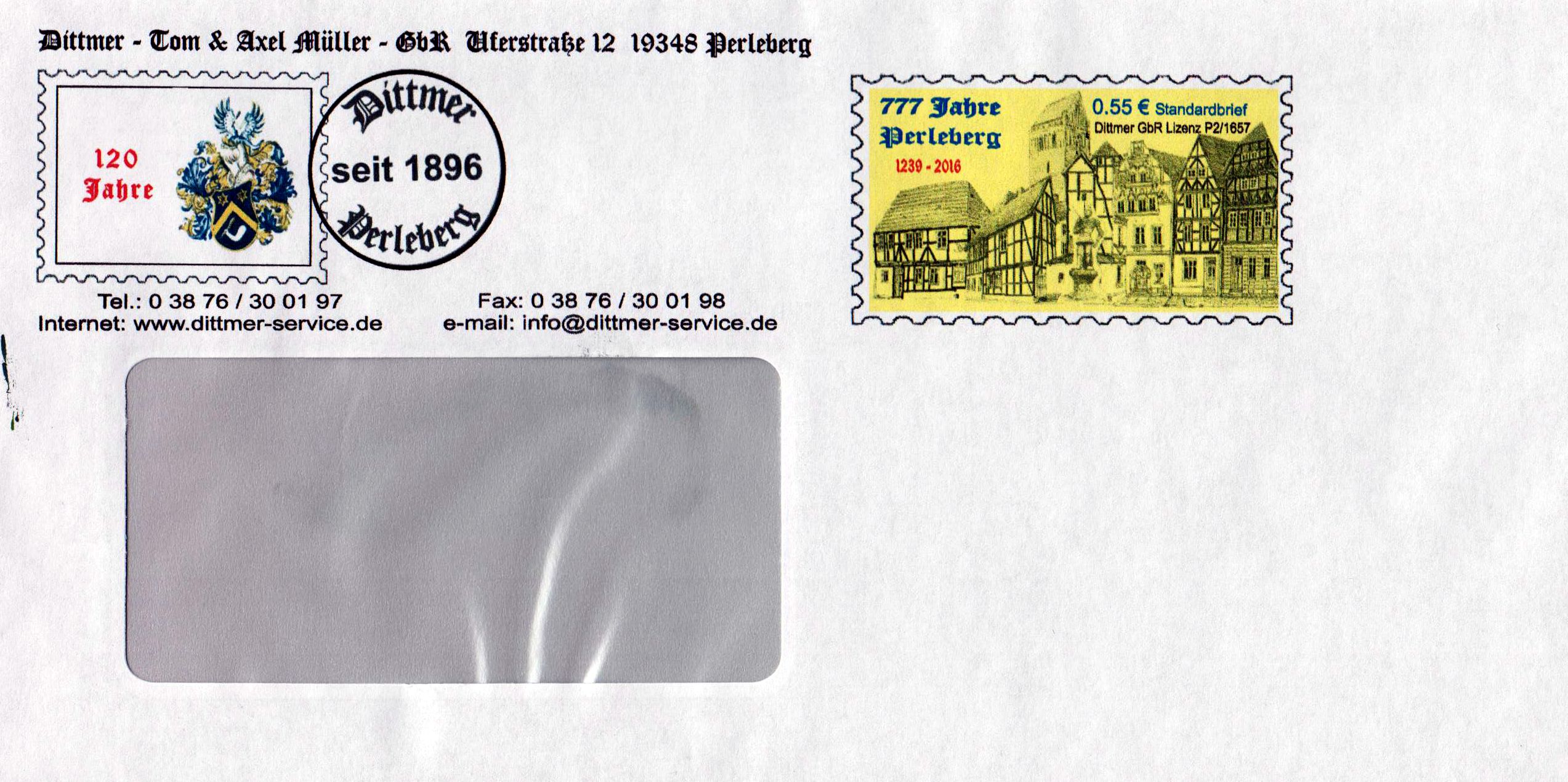 777 Jahre Stadt Perleberg 2016, DIN lang