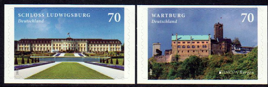 Burgen und Schlösser 2017, sk, weiße Trägerfolie