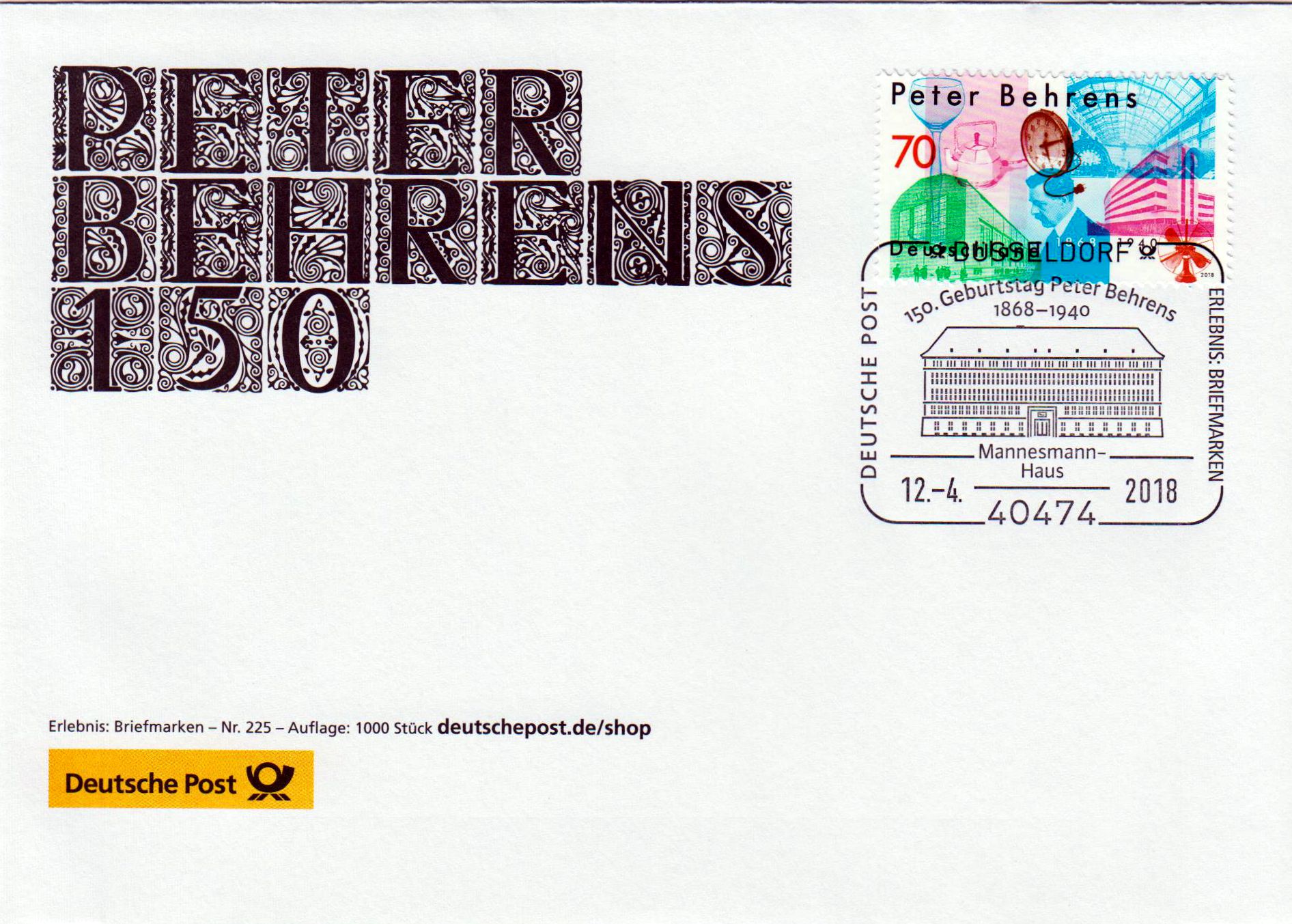 Nr. 225: 150. Geb.tag Peter Behrens 2018