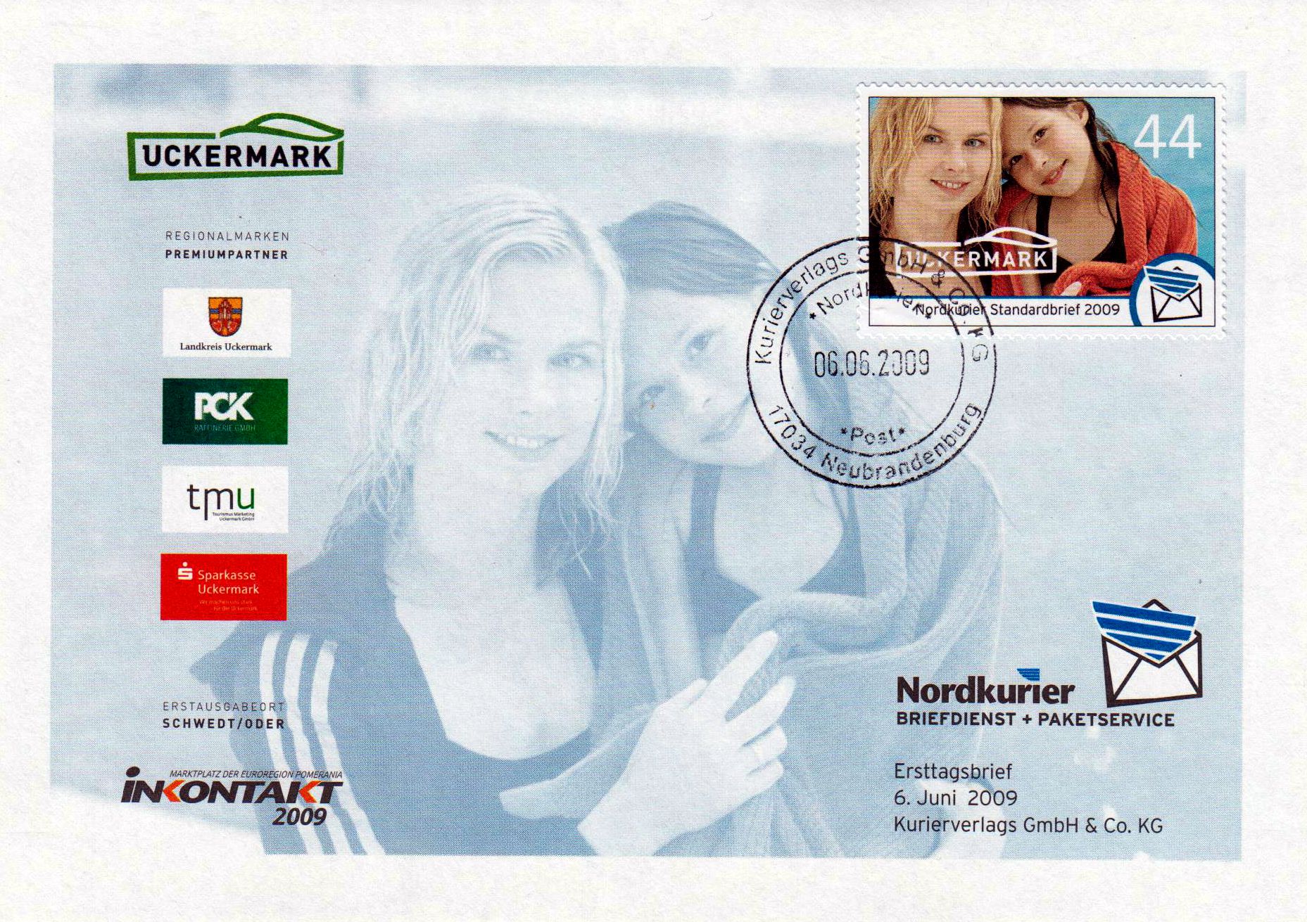 Uckermark 2009, sk offizieller FDC