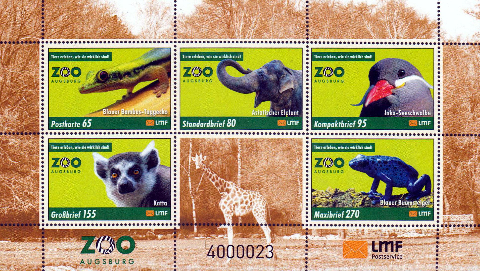 Schmuckbogen "Augsburger Zoo" 2022 gestempelt