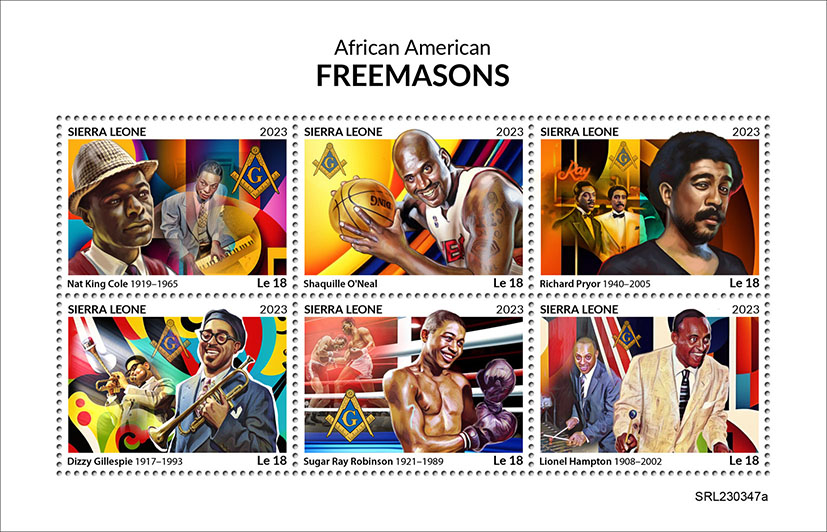 Afro-Amerikanische Freimaurer 2023, King Cole, O'Neal, Pryor, Gillespie usw.
