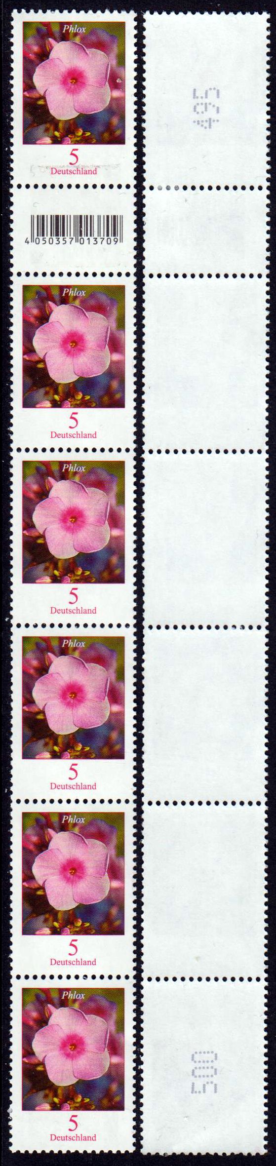 FM Phlox 2019 große Nr  6er Streifen Rollenanfang EAN Code 013709