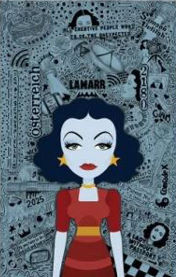 Block: Crypto Stamp Hackatao, Hedy die Erfinderin 2025, Drama-Blau