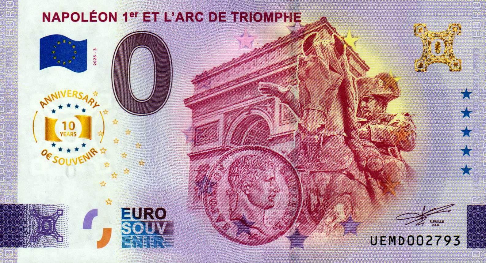 Napoleon 1er et l'Arc de Triomphe 2025-3 Anniversary