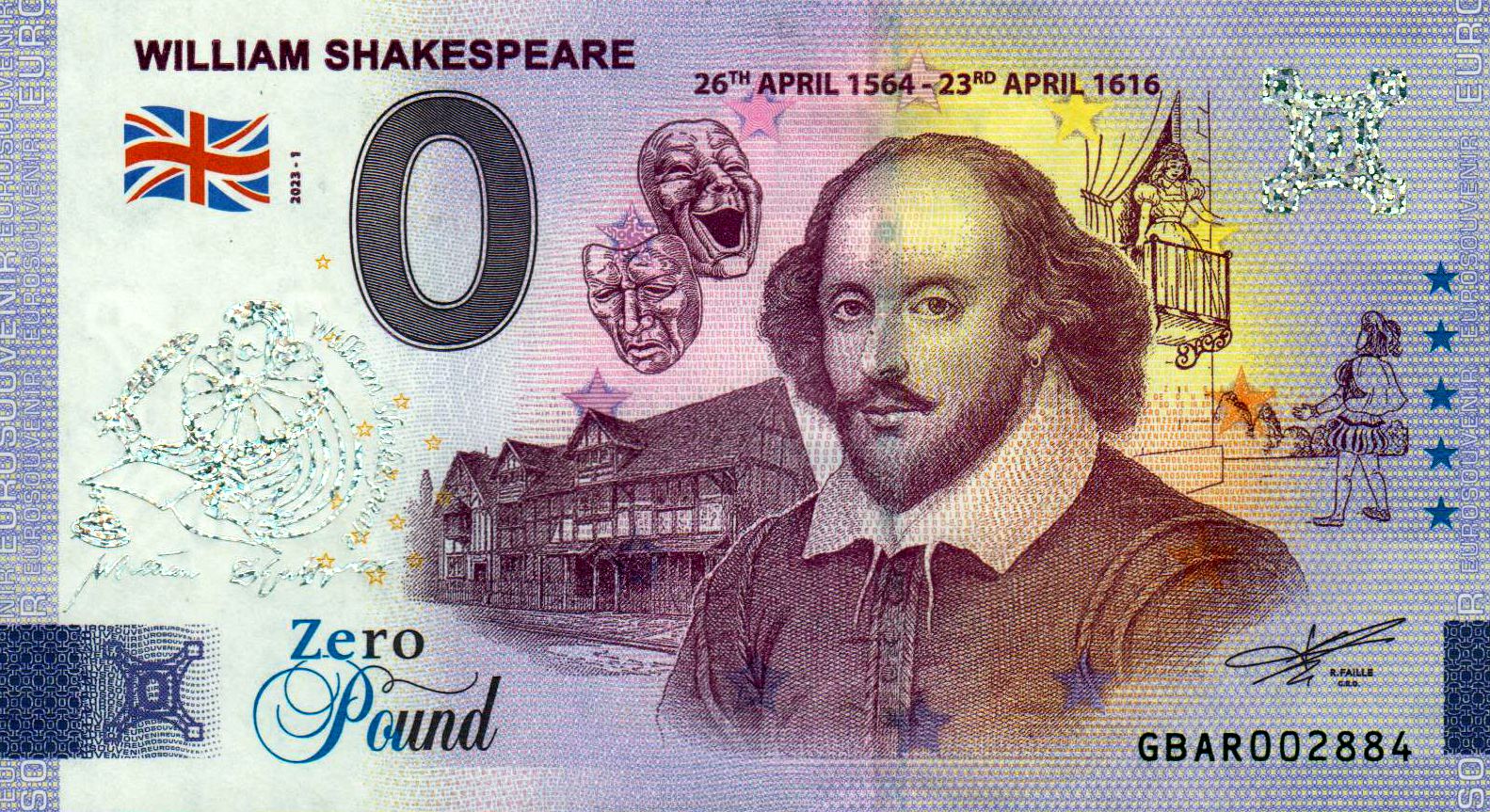 William Shakespeare 2023-1 mit Holo- gramm-Aufdruck