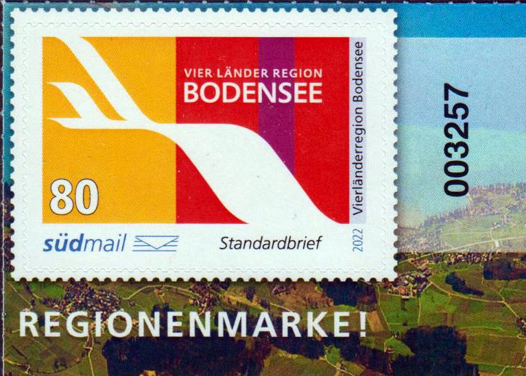 Bodensee, Portoänderung 2022 als Eckrandstück mit Bogenzählnummer