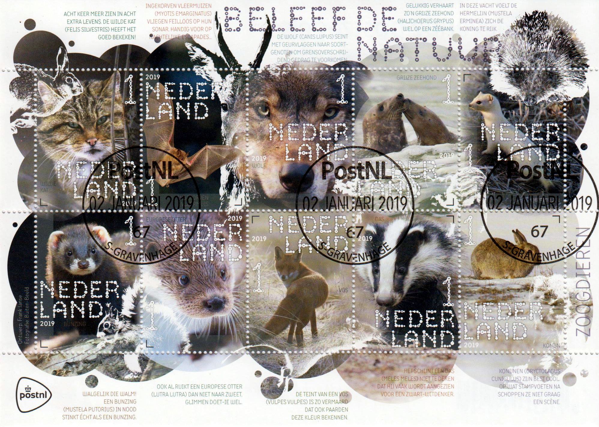 Säugetiere 2019, Fuchs, Hase, sk, gestempelt