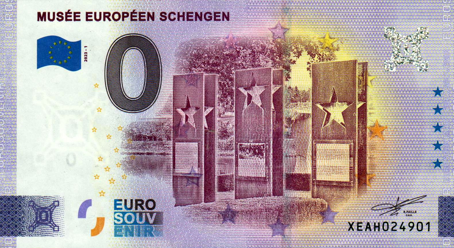 Musee Europeen Schengen 2023-1, Besonderheit = Deutsche Kennung!!!