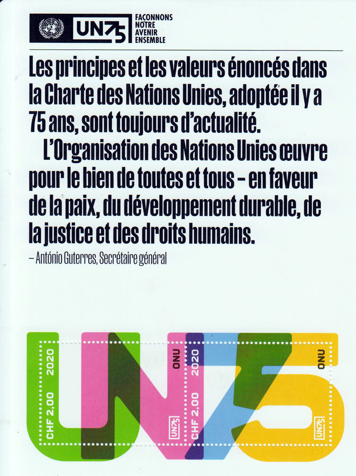 Block: 75 Jahre Vereinte Nationen,  UNO Wien, New York GA