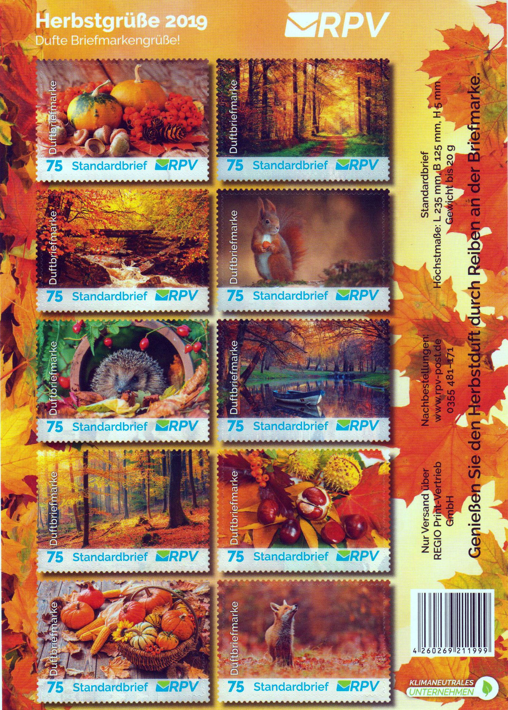 Herbstgrüße 2019, Duftmarken