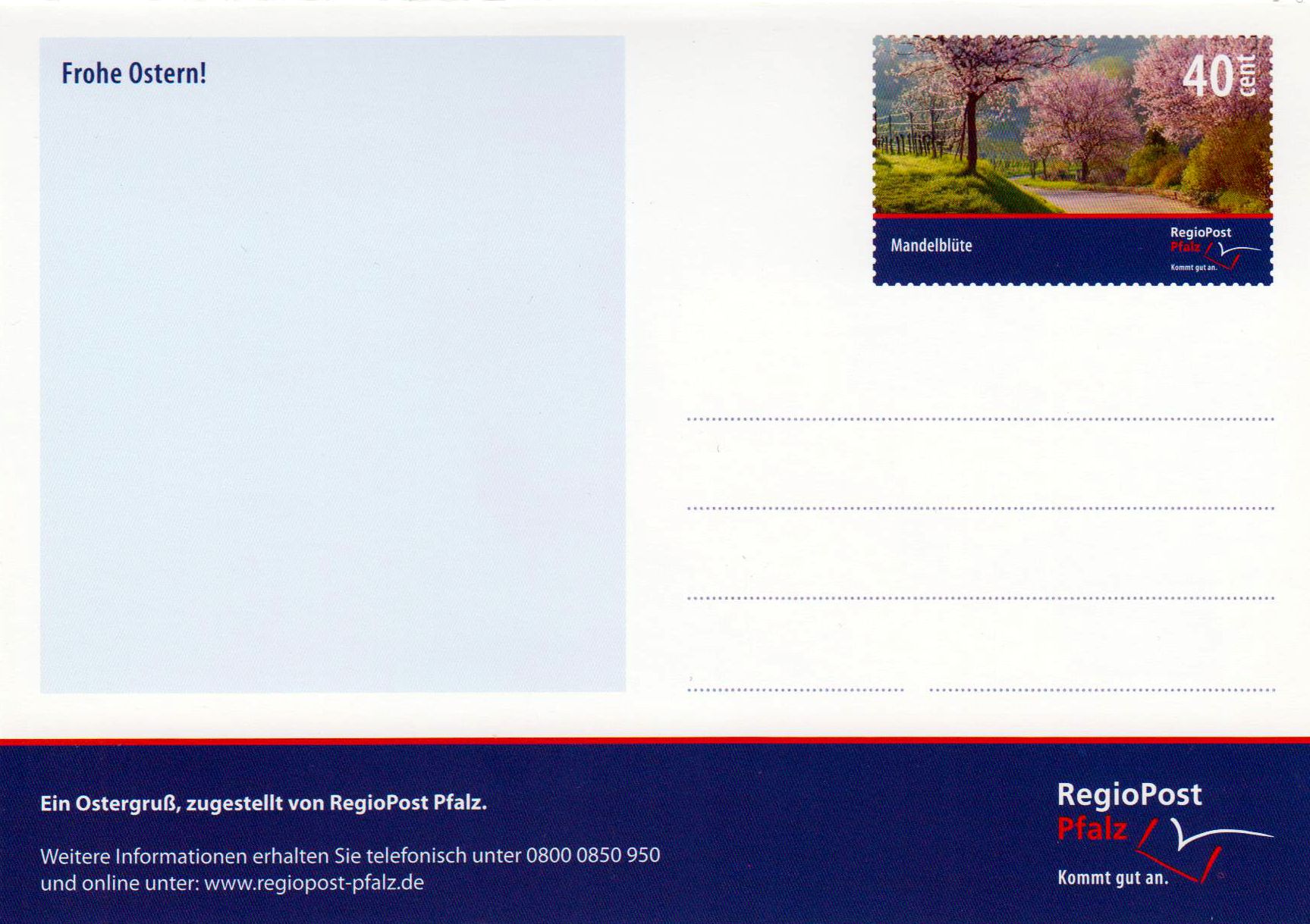 Sonder-Postkarte "Frohe Ostern 2010"