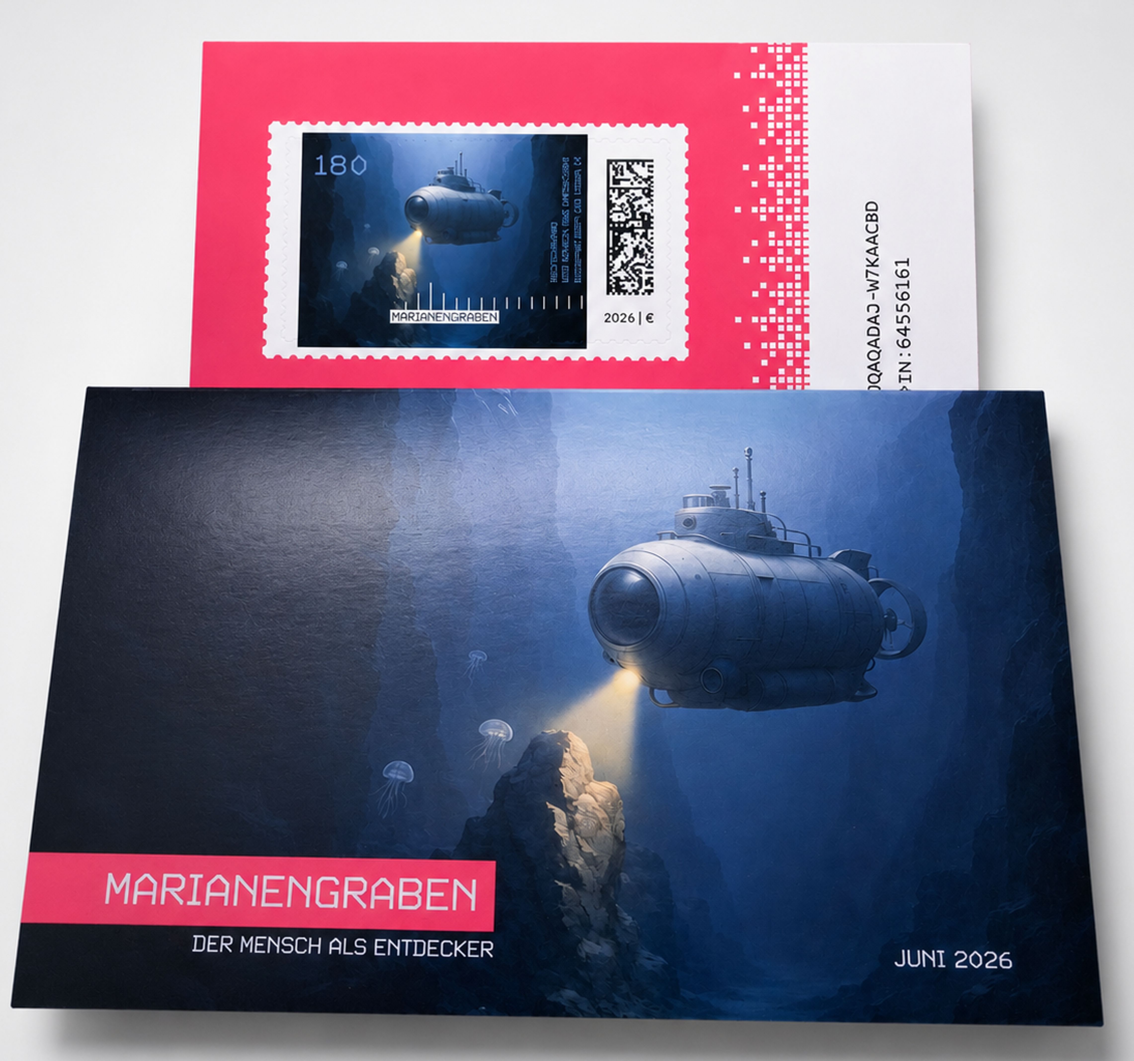 MH: Crypto-Briefmarke Marianengraben 2026, Farbe Pink, sk