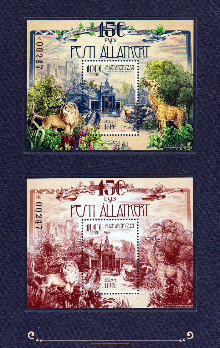 Folder: 150 Jahre Zoo Budapest 2016, inkl. Block 390 A I, 390 A II, 390 B u. Schwarzdruck!