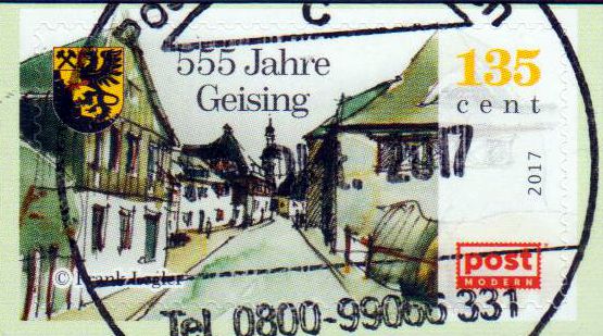 555 Jahre Geising, gestempelt
