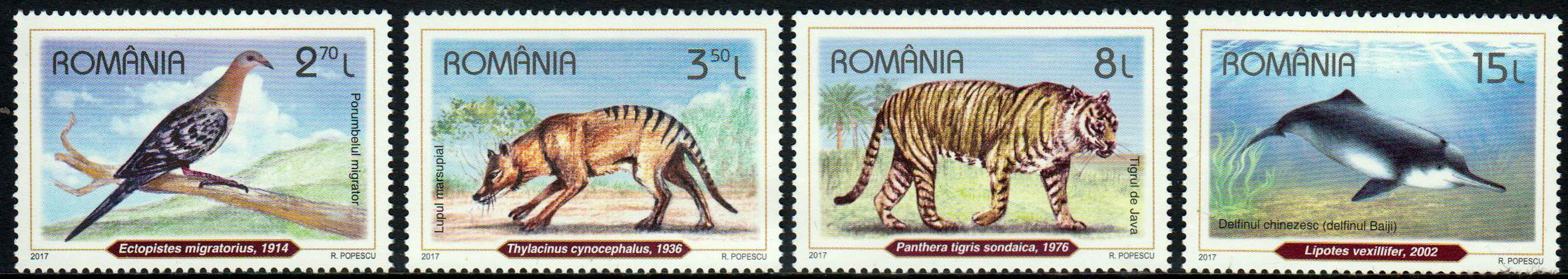 Ausgestorbene Säugetiere, Tiger, Delphin